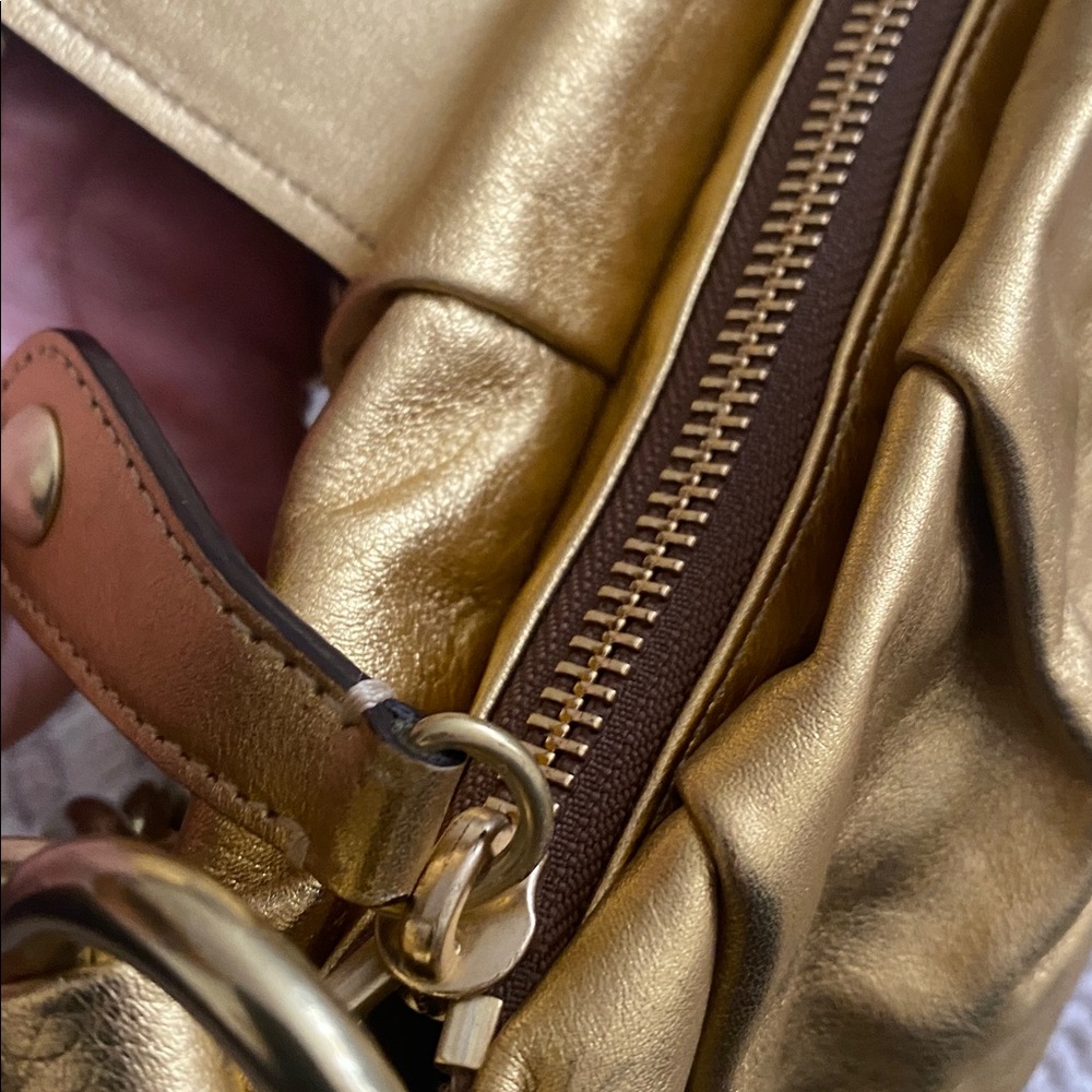 COACH Amanda Pippa 13594 Turnlock Gold Chain Bag - Rare Metallic Y2K Purse - Picture 7 of 12